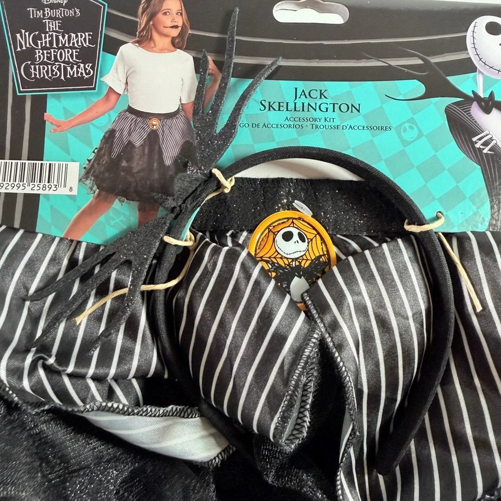 Disney Nightmare Before Christmas Jack Skellington Tutu Skirt Headband Set New